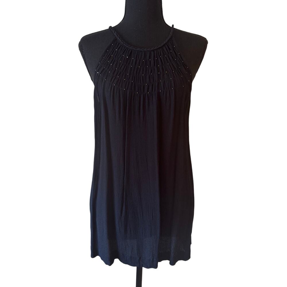 LE CHATEAU Black Tunic Sleeveless Top Shirt Size Small